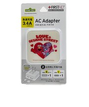 セサミストリート エルモ&アビー USB/USB Type-C ACアダプタ 充電器 スマホ用品