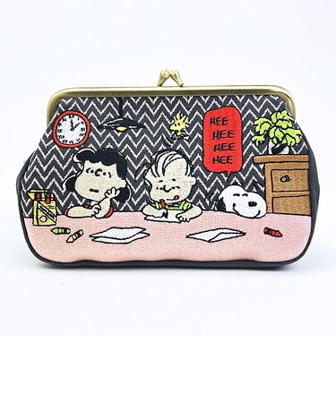 スヌーピー 畳刺繍ペンポーチ がま口 NLC フレンズ ペンケース SNOOPY