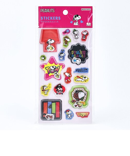 スヌーピー カプセル＆ラメシール カラフル ステッカー 文具 SNOOPY
