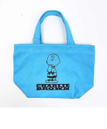 スヌーピー チャーリーブラウン スウェットトートバッグ ブルー SNOOPY
