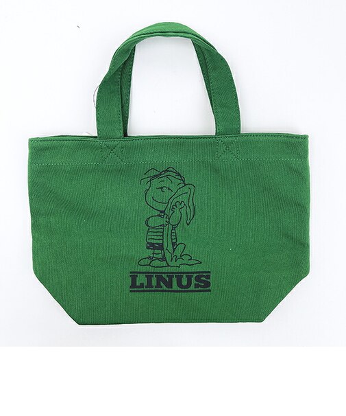 スヌーピー ライナス スウェットトートバッグ グリーン SNOOPY