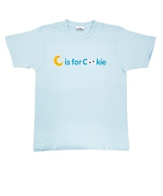セサミストリート クッキーモンスター ユニセックスTシャツ(S) ロゴ ライトブルー アパレル