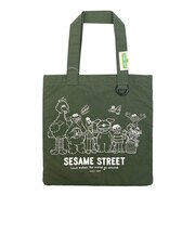 セサミストリート ミニフラットトートバッグ カーキ ランチ