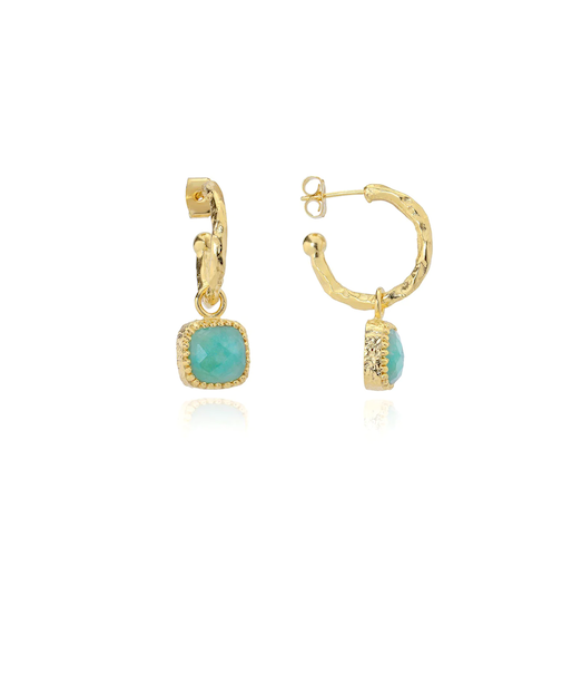 ATHENA ‘Tetra’スクエアストーンチャーム＆フープピアス