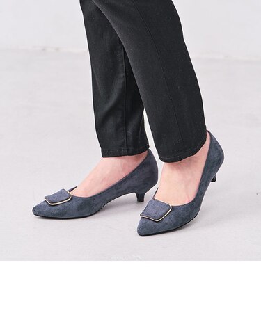 【美シルエット】メタルプレートパンプス/1311