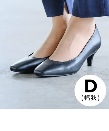 スクエアトゥブラックパンプス★R-3103