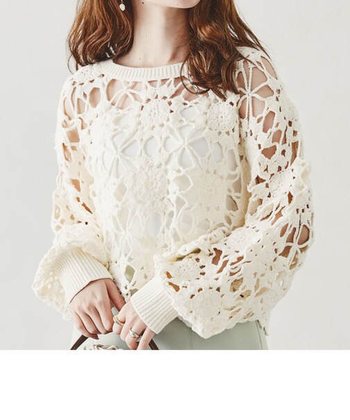 かぎ針編みニットトップス