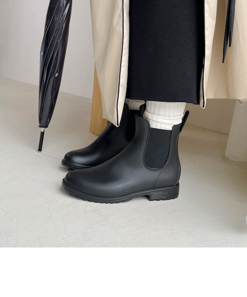 コールハーン レインブーツ 撥水 27cm ブラック 新品未使用 防水・撥水・晴雨兼用】サイドゴアラバーレインブーツ/R-0015