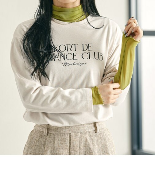 カラーシアーメッシュトップス/AC1291