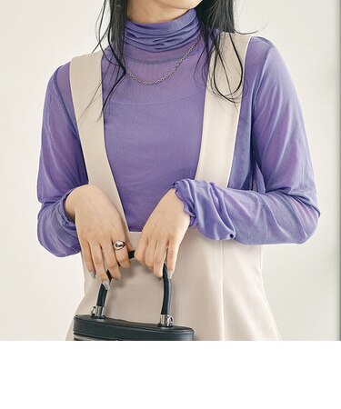 カラーシアーメッシュトップス/AC1291