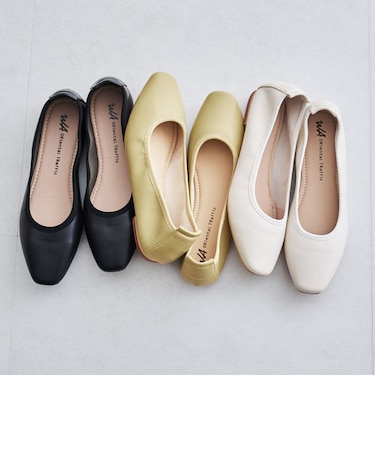 【折りたたみ可能】ポケッタブルスクエアトゥパンプス