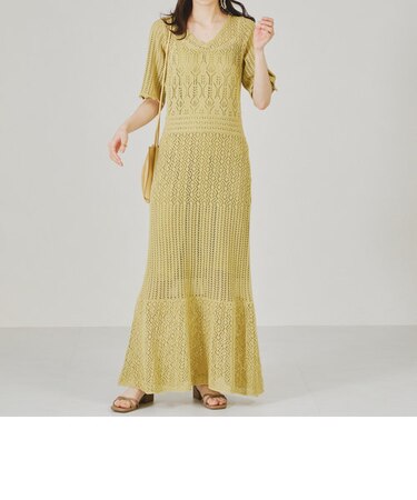 透かし編みマーメイドワンピース