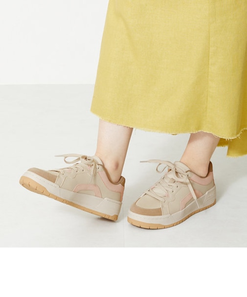 【新色追加/サイズ拡大★26.5～27.5cm追加★】切替厚底ソールスニーカー