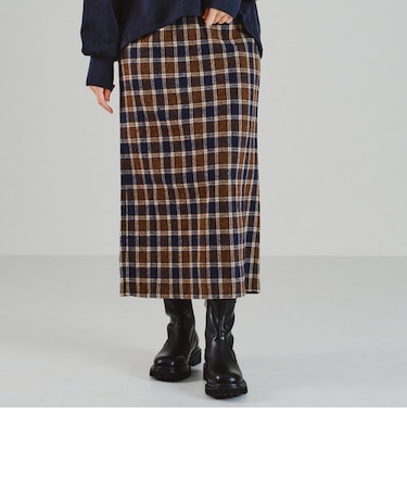 チェック柄タイトスカート