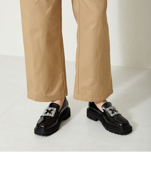 ビジューモチーフエナメルローファー/31113