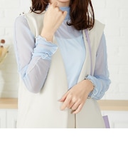 配色メロー切替シアーカットソー