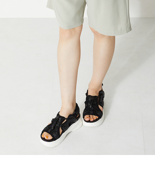 【厚底】メッシュバックストラップスポーツサンダル/OT3213