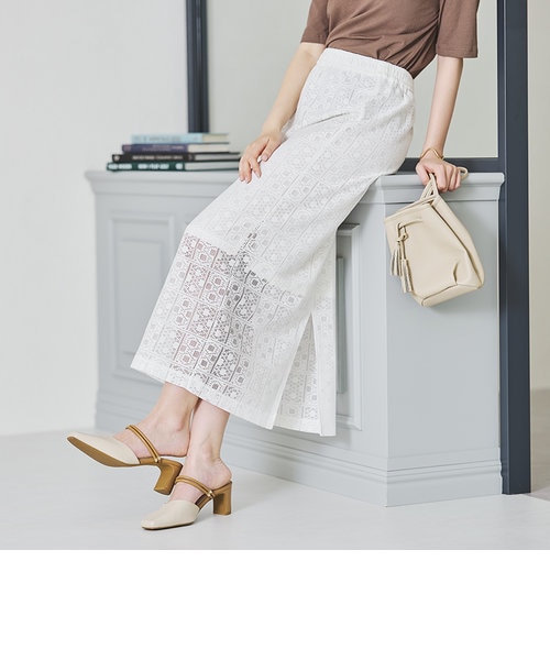 From India】2WAYレース刺繍スカラップレイヤードスカート｜チャオ