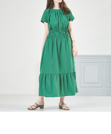 Wフロントフレンチスリーブワンピース/AC3509