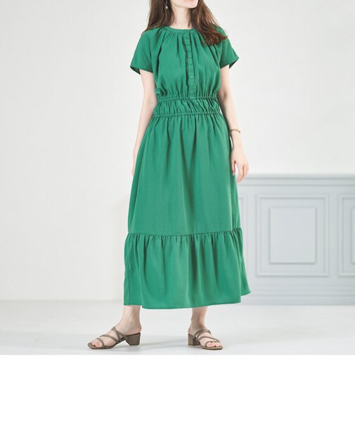 Wフロントフレンチスリーブワンピース/AC3509