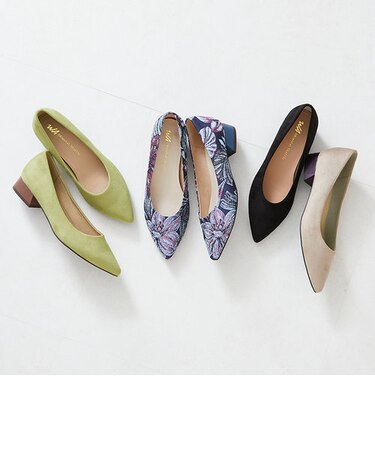 バイカラーポインテッドトゥパンプス/32307