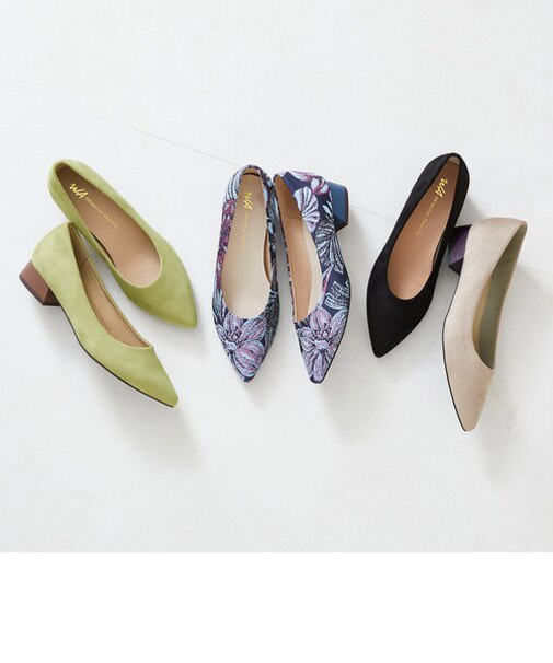 バイカラーポインテッドトゥパンプス/32307