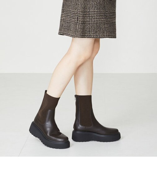 厚底リブニットブーツ/31423