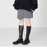 厚底ストレッチロングブーツ/31508