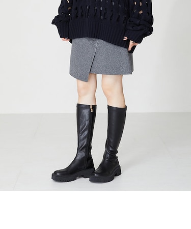 厚底ストレッチロングブーツ/31508
