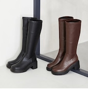 厚底ストレッチヒールロングブーツ/31514