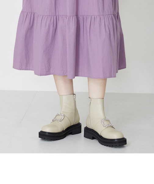 ビジューモチーフタンクソールブーツ/31432