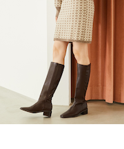 ストレッチミドルヒールロングブーツ/31502