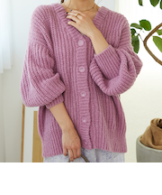 Vネックニットカーディガン/MO33N01