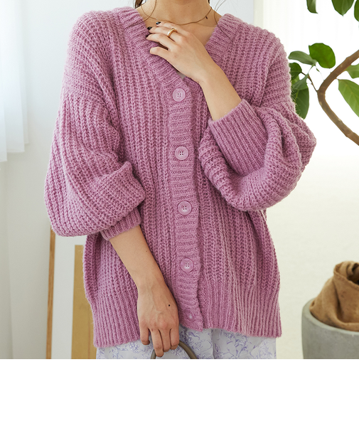 Vネックニットカーディガン/MO33N01