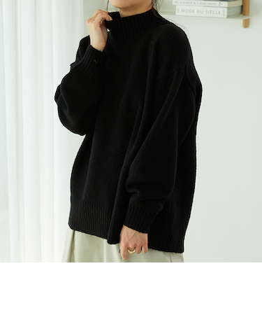 バックスリットニットプルオーバー/MO33N03