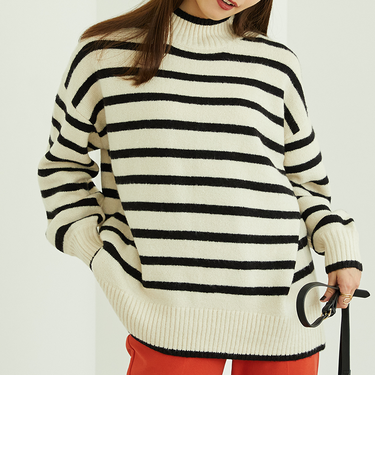 バックスリットニットプルオーバー/MO33N03