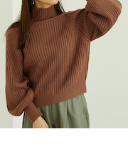 ハイネックボリュームスリーブニット/MO33N04