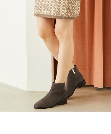 ゴールドジップスクエアトゥブーツ/32408