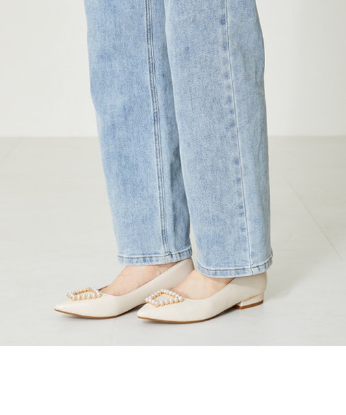 パールモチーフポインテッドトゥパンプス/41117