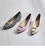 パールモチーフポインテッドトゥパンプス/41117