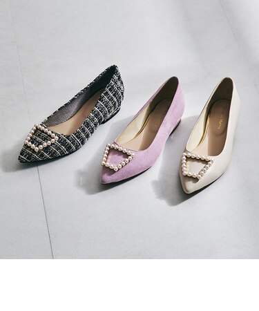 パールモチーフポインテッドトゥパンプス/41117