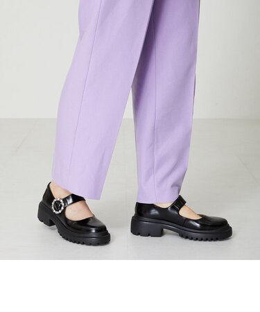 ビジューバックルストラップシューズ/41110