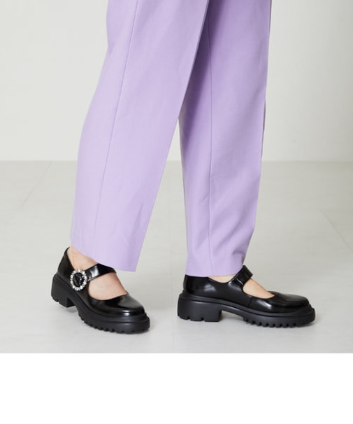 ビジューバックルストラップシューズ/41110