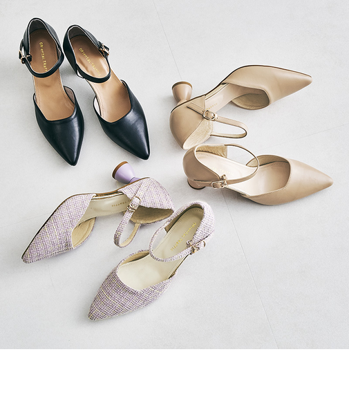 変形ヒールセパレートパンプス/41123