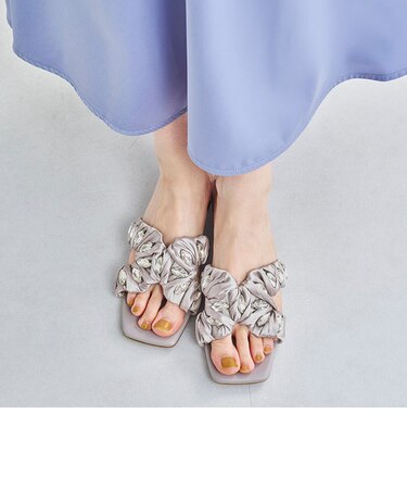 ビジューサテンベルトサンダル/41245