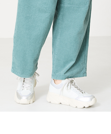 グリッター×スムース厚底スニーカー/OT3741