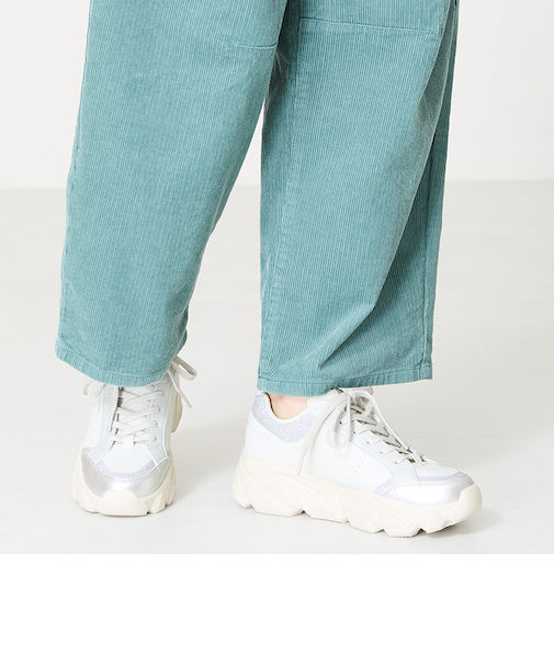 グリッター×スムース厚底スニーカー/OT3741