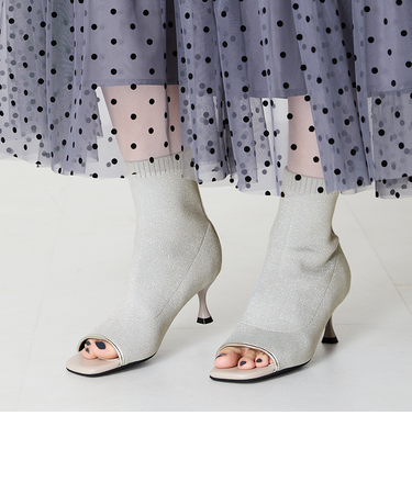 オープントゥニットブーツ/41424