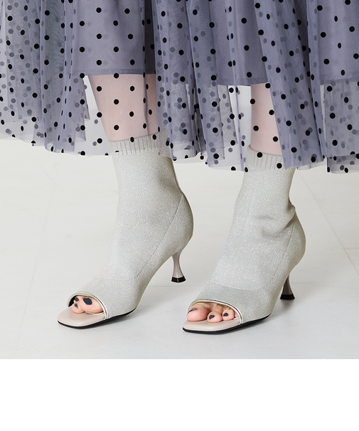 オープントゥニットブーツ/41424