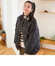 キルティングノーカラーダウンジャケット/MO43D04